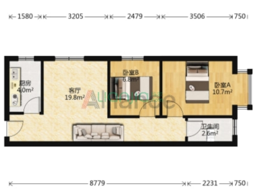 繁华地段，满五唯一。精装未住，拎包入住。-户型图