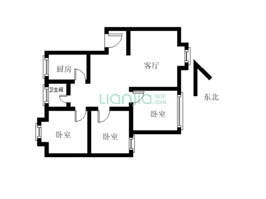 上江北精装两室，中间楼层，房东诚心出售-户型图