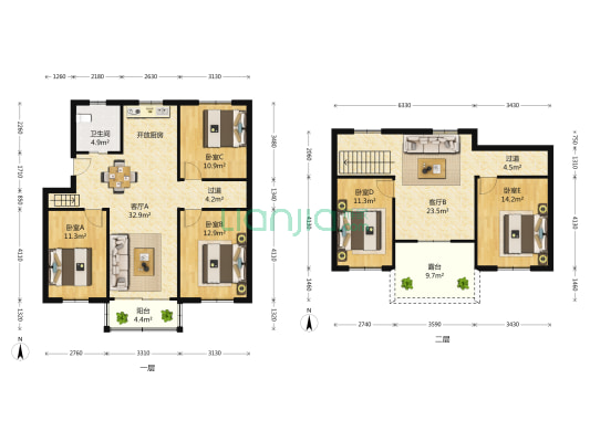 吴逸花园 5室3厅1卫 20平方