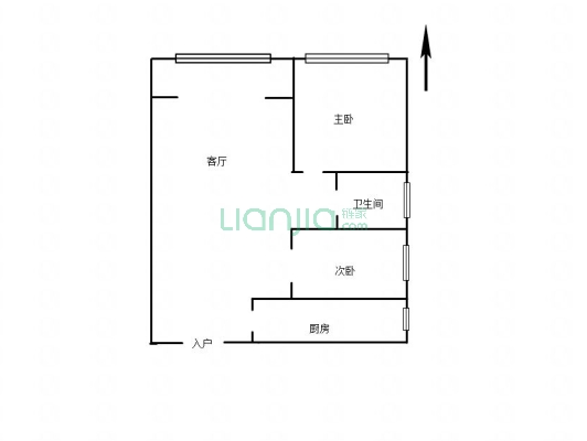 锦绣城二区，精装修南向两居室，一楼户型方正-户型图