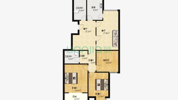 白马湖小区鸿雁苑二手房实景图
