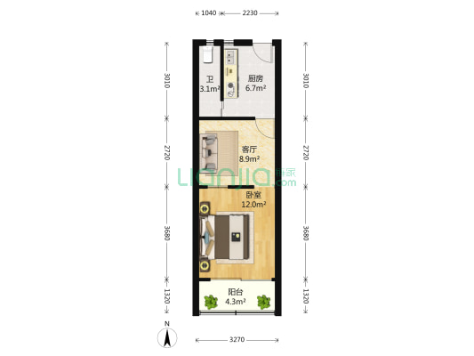 东诸安浜路63号 1室1厅1卫 36平方