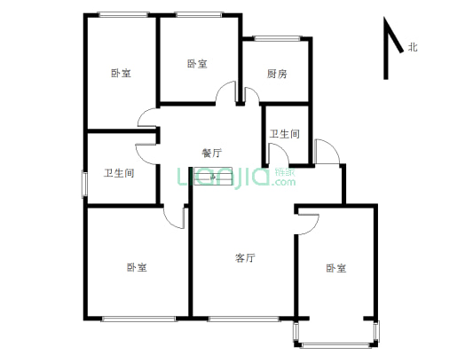 金和家园 四室两厅两卫 三步跃层 明室明厅  格局合理-户型图
