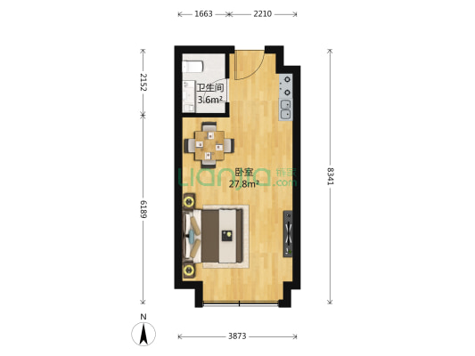 城南大道 1室0厅1卫 46平方