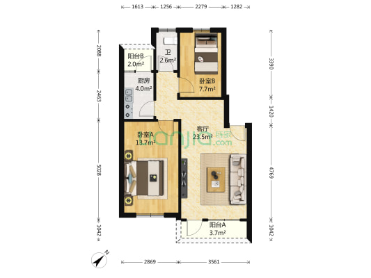 32区 2室1厅1卫 73平方
