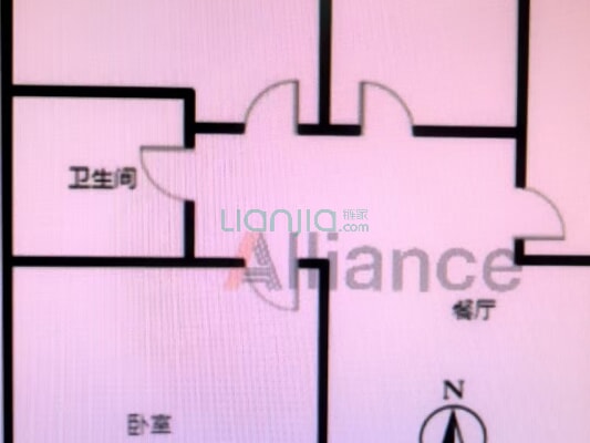桃园户口，电梯房，南北通透两居，有房本-户型图