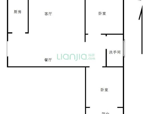 房子是南北通透，正规两居室，低楼层-户型图