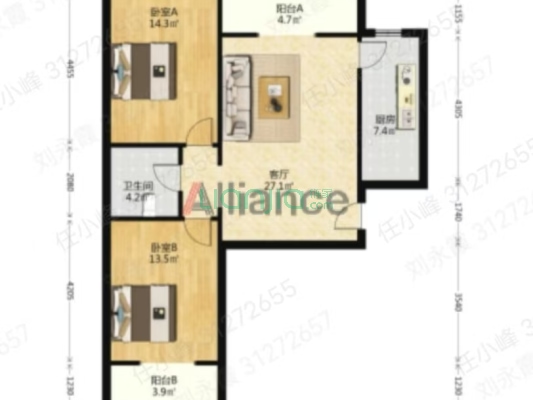 水岸花城，一线河景美宅，标准现房，即买即住-户型图