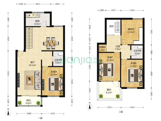 泉景映翠园 3室1厅2卫 151平方