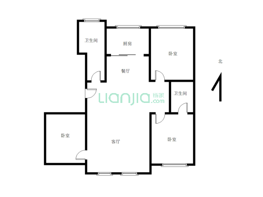 房子小区中间位置            独立三室-户型图