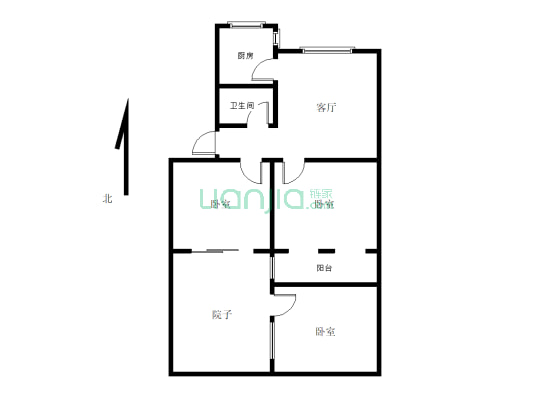 建东小区 2室1厅1厨1卫 交通便利  适合居住-户型图