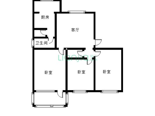 物探四号院 永安小区 小三居 中间楼层-户型图