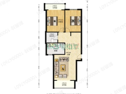 银禾公寓 中间好楼层 采光好 无遮挡-户型图
