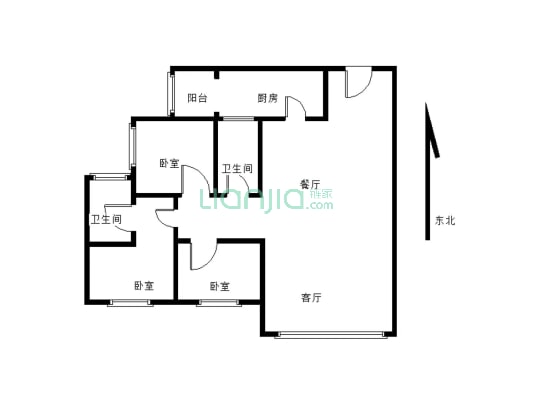 上江北  远达第一城  住家精装三室 急售-户型图