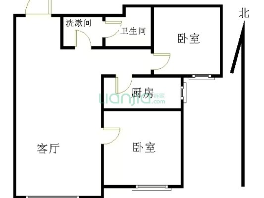 北京界三利中和城两居好房出售，门口838车站人车分流-户型图