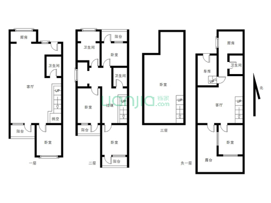 K2狮子城南区 5室2厅 南 北-户型图