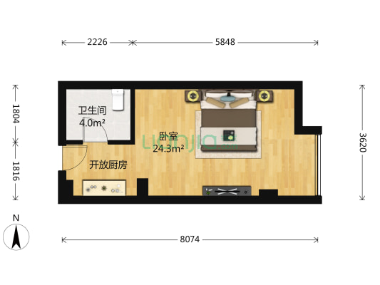 华智大厦 1室0厅1卫 42平方