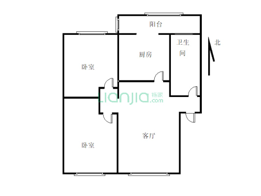 老城  大西街  标准两居室  急售房源价格可谈-户型图