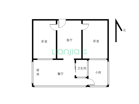 四中家属楼，  两室、  实用面积大-户型图