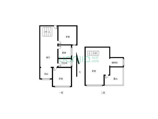 荣域小区，房子三室一厅一厨一卫，普通装修，价格可谈-户型图