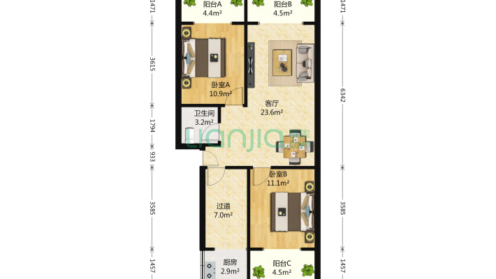 邮政宿舍二手房实景图