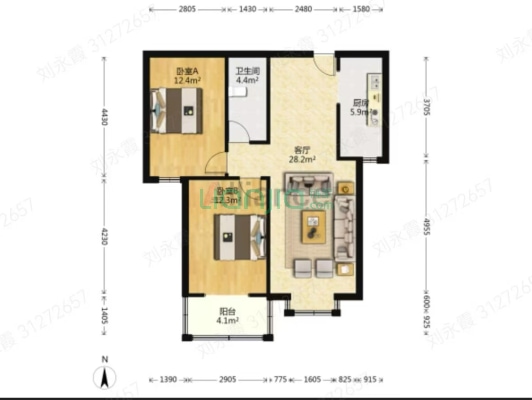 全阳格局，大社区，集体供暖，精装修，交通便利-户型图
