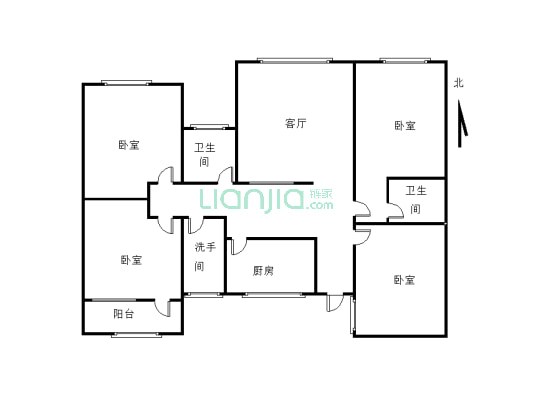嘉华综合楼 繁华地段 4室 大面积 户型方正-户型图