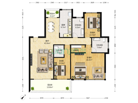 罗托鲁拉小镇 3室1厅3卫 175平方