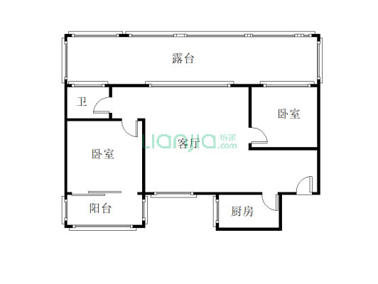 鼓楼新城 2室2厅 南-户型图
