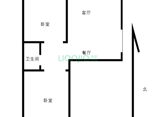 中胶人才家园 2室1厅 南-户型图