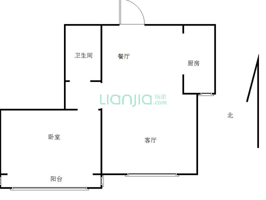 水岸花城 2室1厅 南-户型图