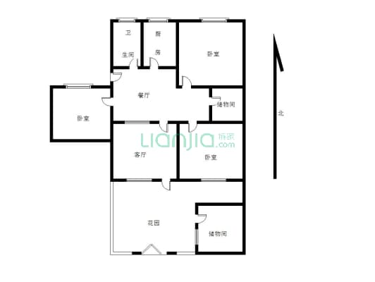 建行家属院3室2厅1厨1卫交通便利，适合居住-户型图