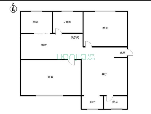 东安小区 3室2厅 南 北-户型图