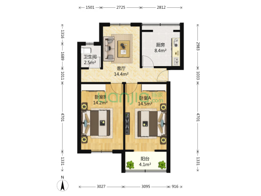 水院小区 2室1厅1卫 72平方