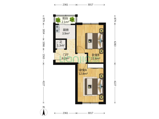 新船巷 2室0厅1卫 51平方