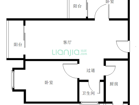 江城一品电梯房，2室，正面看江，清水，房子是是顶楼-户型图