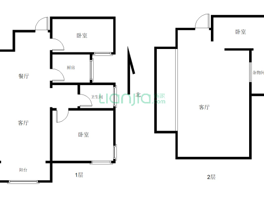 天河庄园  复试房 160平 三房两厅二卫 全款可更名-户型图