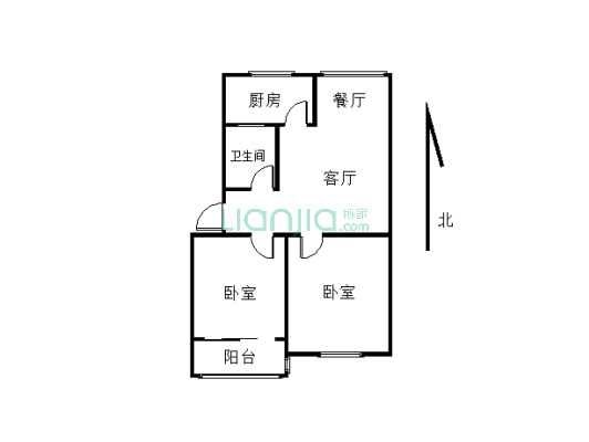 光明路双丰旁荷香公寓简装两室，有证可分期，看房方便-户型图