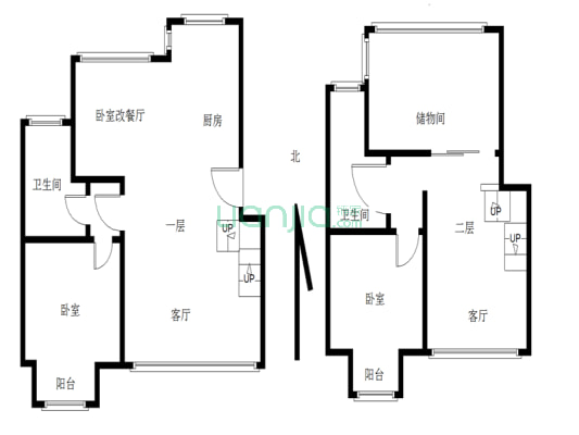 京汉新城一期 9托10 电梯洋房 家具家电都带 中等装修-户型图