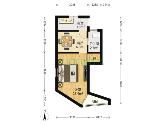 国年路25弄 1室1厅1卫 37平方