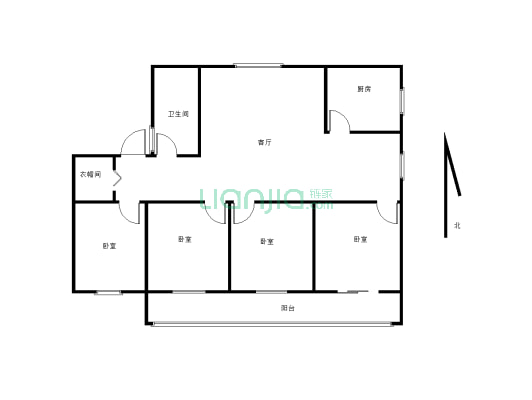天园小区，中层，四室两厅185平方，看房有钥匙-户型图