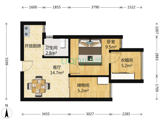 三圣乡套二拎包入住小户型诚心出售