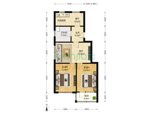 望佳一村 2室1厅1卫 82平方