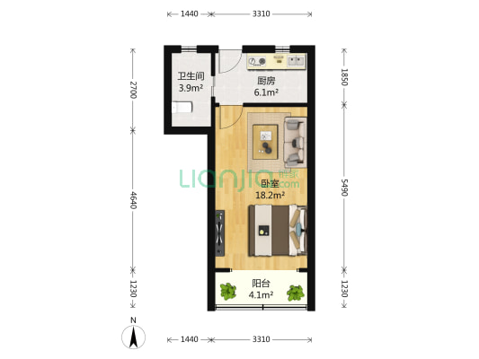 甘泉路5弄 1室1厅0卫 39平方
