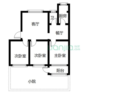 县府小区 3室1厅 南 北-户型图