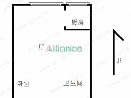 IFC国际金融中心 1室2厅 北-户型图
