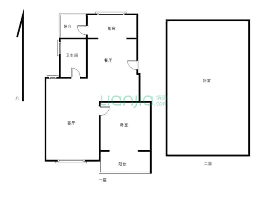 龙润康城 5、6复式 4室     2卫毛坯房-户型图