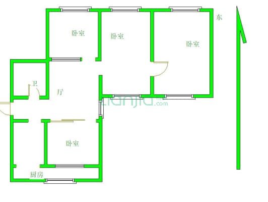 此房地势好 3层 竹林寺 老本 能贷款 看房方便-户型图