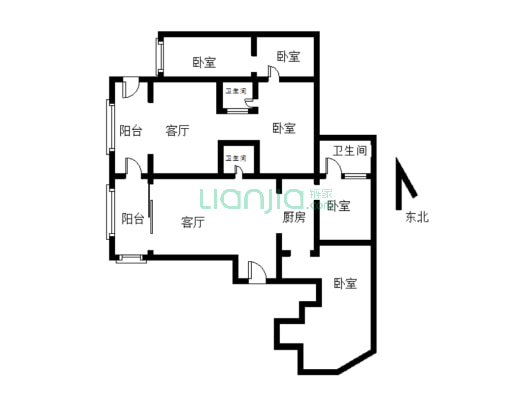 一楼五室两厅两厨三卫环境好适合住家-户型图