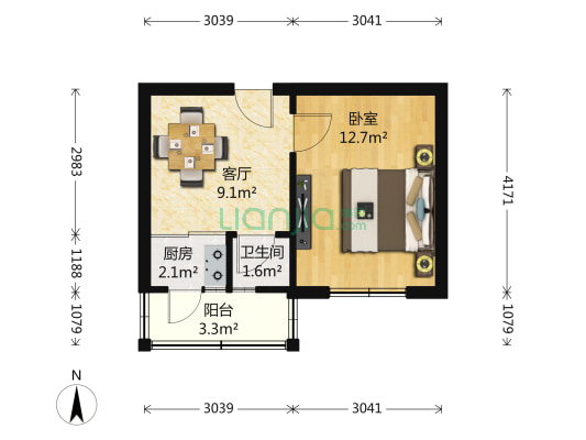 惠安里 1室1厅1卫 40平方